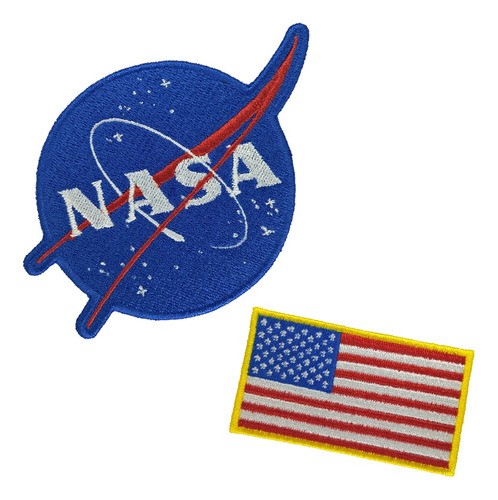 Pack Nasa - Bandera Usa - Parches Bordados - Premium - X2u