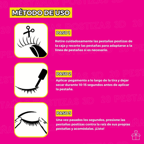 Pestañas Clásicas Mink Sintético 20 Pares Resistente Color Y66 Largo 15 mm Tipo de curvatura C