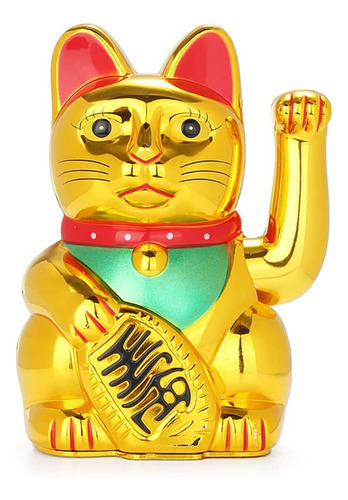 Gato De La Suerte Fortuna Dorado 18 Cm