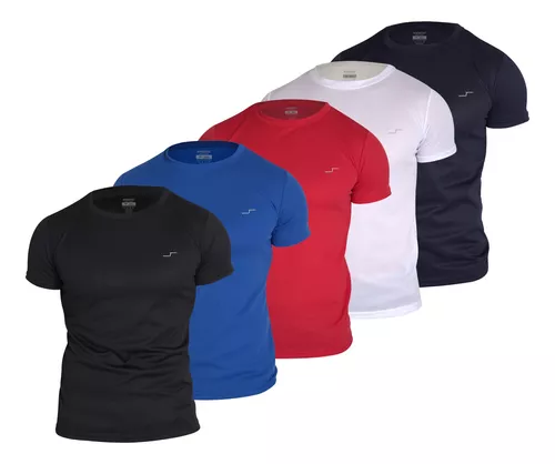 5 Playeras Deportivas Hombre Cuello Redondo Ejercicio Gym