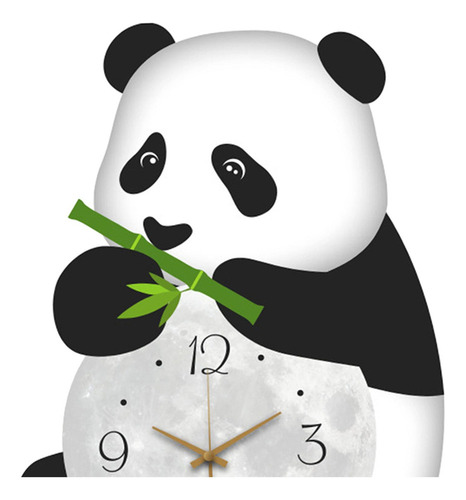 Relógio De Parede Com Design De Panda, Lindo, Grande,