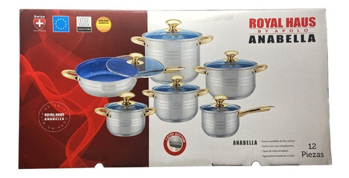 Batería Anabella Royal Haus De Cocina Acero Inoxidable 12 Pz