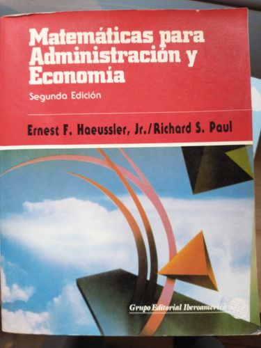 Libro De Matemática Para Administración Y Economía 