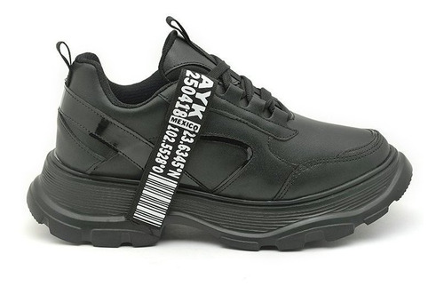 Imagen 2 de 4 de Tenis Casuales Plataforma Chunky Negro Mujer 1677-4060