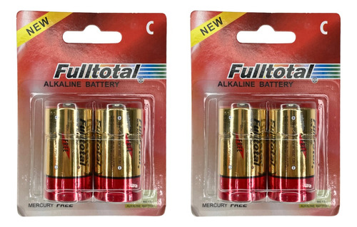 Pilas Alcalinas C 1.5v Pack X4 Linternas Juguetes Fulltotal 