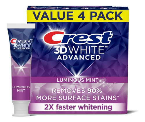 Crest Pasta D Dientes Blanqueadora 3d Whiteadvanced 3.7oz X4