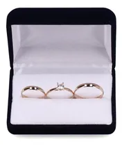 Comprar Par Alianzas De 3mm Con Cintillo Todo En Oro Macizo.