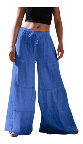 Pantalones Anchos De Mujer Pantalones De Algodón Lino 6002
