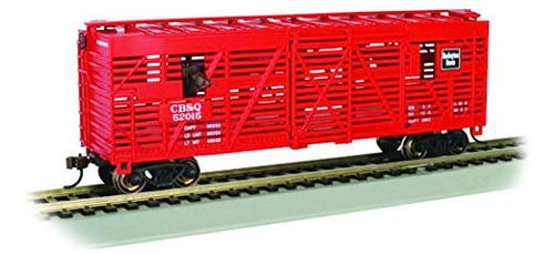 Bachmann Trains - 40' Stock Car Animado - Cb&q #52025 Con Ga