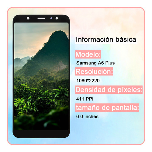 Zhangtuo Pantalla Lcd Para Samsung A6 Plus A605 A605gn A605fn Sm-a605fn/ds A605g/ds A605gn/ds