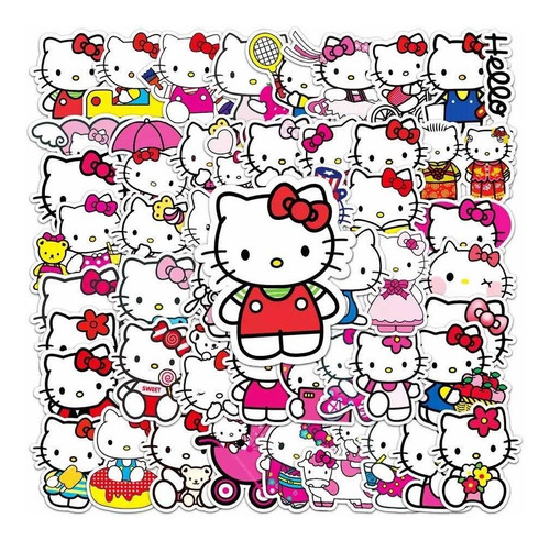 Pack 50 Stickers Pegatinas Hello Kitty Sanrio Envío Rápido