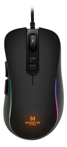 Mouse Gamer Monster Bold Rgb 8000 Dpi 1.5m Negro