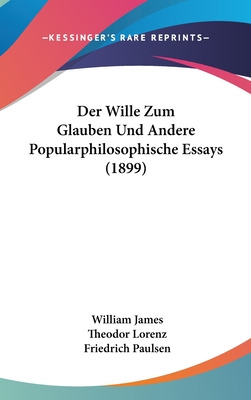 Libro Der Wille Zum Glauben Und Andere Popularphilosophis...