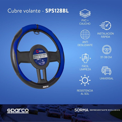 Imagen 2 de 10 de Funda Cubre Volante Sparco Pvc Universal