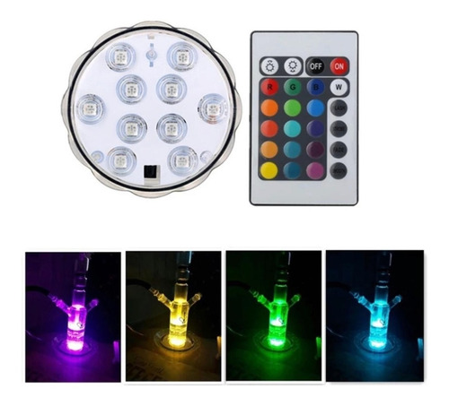 Luz Para Piscina Ip68 Colores+control Distancia Bateria Aaa