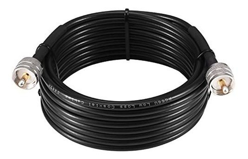 Cable Coaxial Mookeerf Uhf Pl259 De 20 Pies -negro