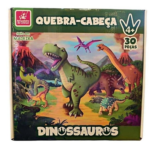 Quebra Cabeca Mdf Com 30 Peças De Dinossauro 2457 - Bcriança