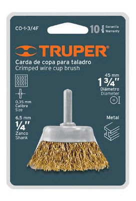 Cepillo De Copa 1-3/4 .calibre 0,17mm.marca Truper