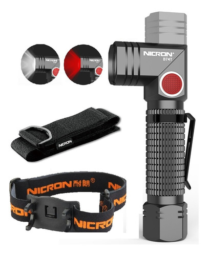 Linterna Frontal Nicron Minera Recargable Lámpara Cabeza