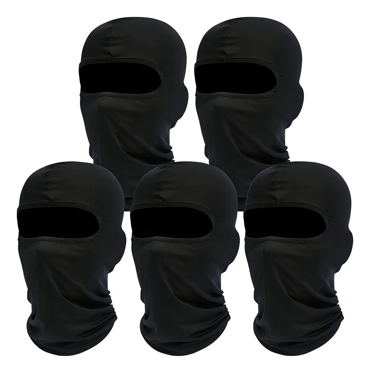 Pasamontañas Balaclava Moto Wohingo TT5 Negro 5 Pack Anti-UV Secado Rápido