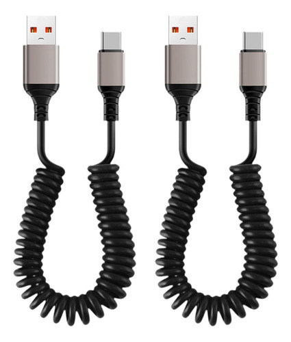 Cable De Carga En Espiral De 2 Uds, Cable De Carga Rápida