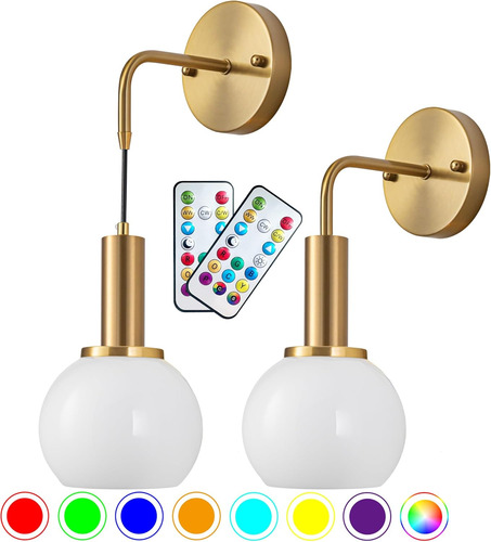 Apliques De Pared A Pilas Con Bombillas Recargables Rgb