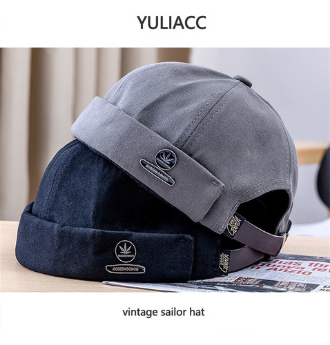 Gmz Docker Cap Hombre Skullcap Retro Gorra Marinera Dome