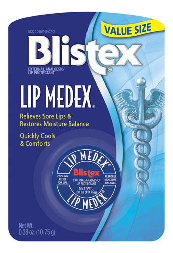 Blistex Lip Medex Lip Balm, Tarro De 0.38 Onzas, Paquete De