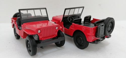 Jeep 1941 Willys Mb/ Rojo/ Escala 1:38/ Welly/ 10.5cms Largo