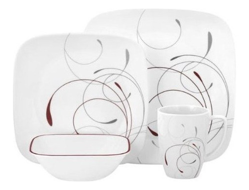 Corelle Square 16piece Juego De Vajilla Set Splendor Service