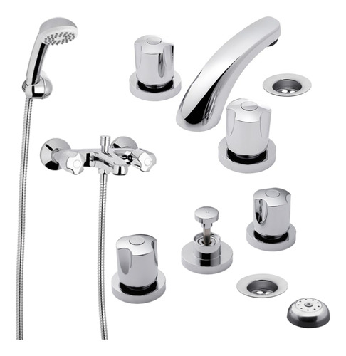 Griferia Fv Kit Ducha Exterior Bañera Lavatorio Bidet Pampa