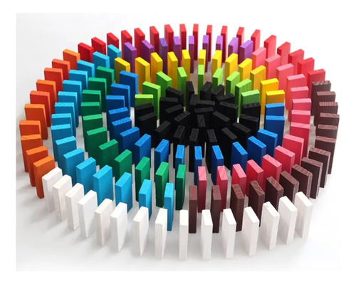 Domino Bloques De Madera Colores Educativo Montessori 120pcs