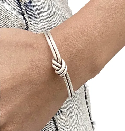comprar Pulsera De Nudo De Plata Esterlina Hecha A Mano, Alambres De