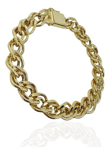 Pulseira Romana Grossa Ouro 18k 750 22 Cm 10 Mm