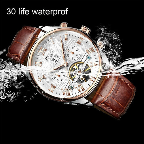 Reloj Mecánico Con Números Romanos Con Calendario Kinyued