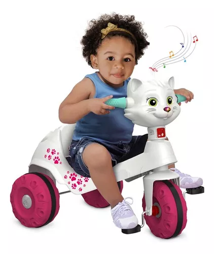 Triciclo Infantil Bandeirante Velobaby de Pedal com Empurrador