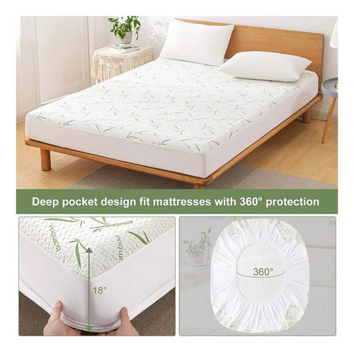 Confort Cubrecolchon Impermeable Bamboo Queen
