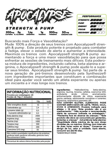 Pre Treino Apocalypse Synthesize Pote 150g Maçã-verde