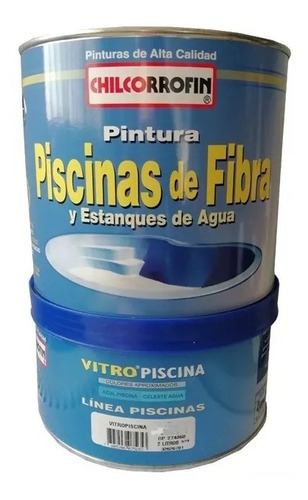 Pintura Piscina Fibra Color Celeste  Vitropiscina Pack 4 Uni