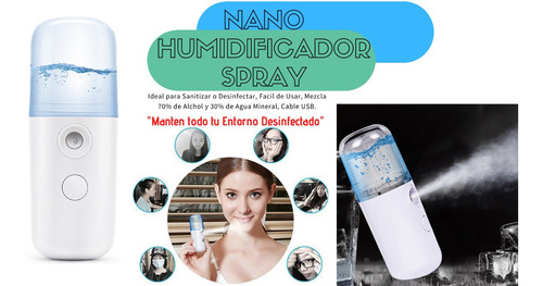 Nano Spray Humificador Sanitizador Desinfectante. Recargable