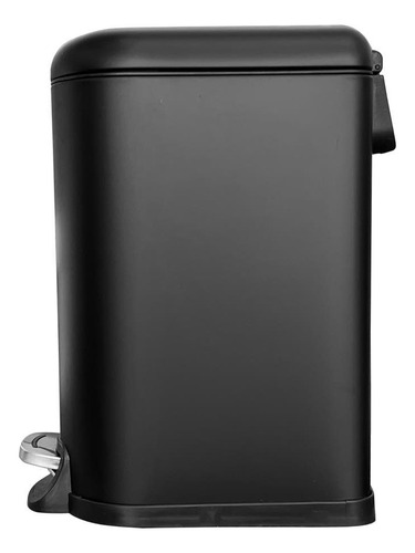Bote De Basura Metálico 10l Negro Con Pedal
