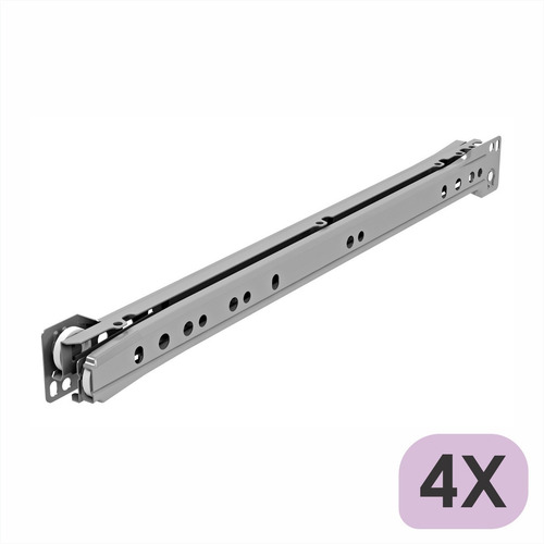 Imagem 1 de 3 de Kit 4 Par Corrediça De Gaveta 35cm Com Parafusos - 4 Gavetas
