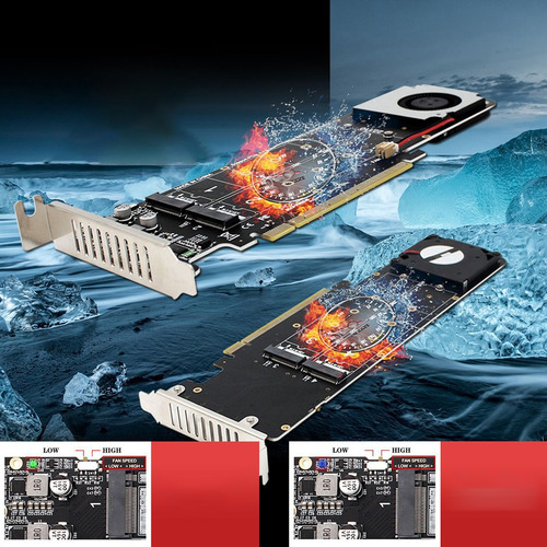 Adaptador Pci-e X16 Nvme Pci-e Para Ssds Nvme M.2 Mi Key 4