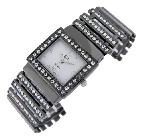 Reloj Montreal Mujer Ml547 Brazalete Apliques Strass 