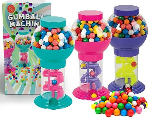 Kicko Twirling Gumball Machines - Paquete De 3 - 9.75 Pulga