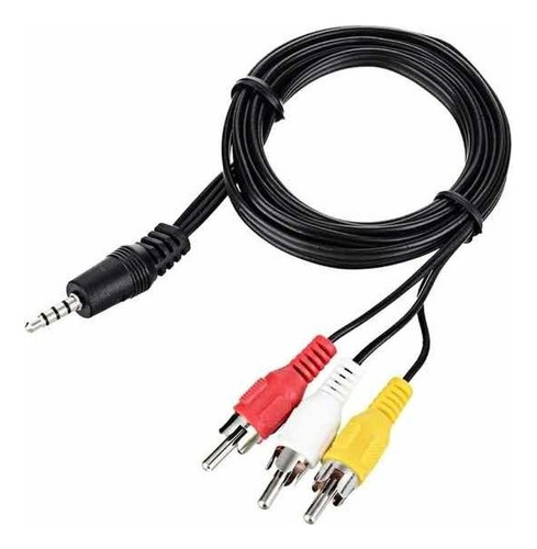 Cable Auxiliar A Rca 3x1 Aux 3.5mm De Audio Y Video 1.5mtr