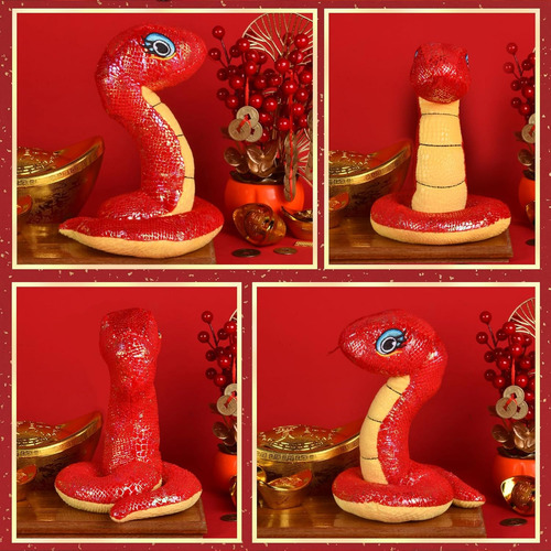 2pcs Juego De Dos Juguetes De Peluche Serpiente De Año
