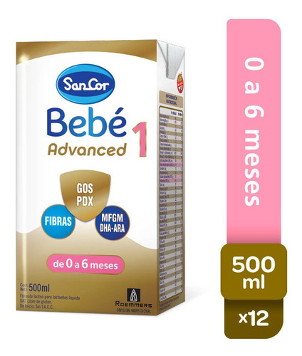 Sancor Bebe Advanced Formula Etapa 1 Brick 12 Un X 500 Ml