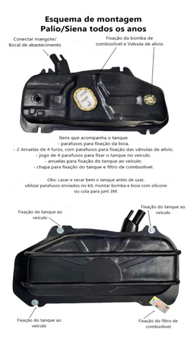 Tanque Combustível Plástico Fiat Idea Até 2011 48 Litros