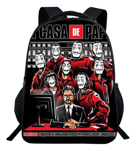 Mochila La Casa De Papel, Bolsa De Almuerzo Con Forma De Cas